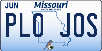 MO license plate PL0J0S