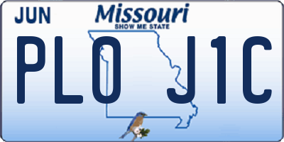 MO license plate PL0J1C