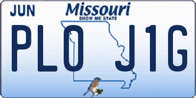 MO license plate PL0J1G