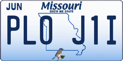 MO license plate PL0J1I
