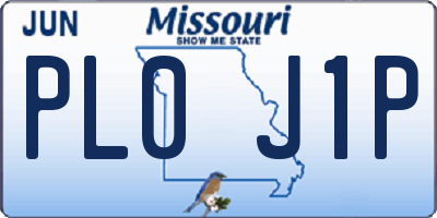 MO license plate PL0J1P