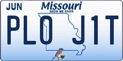 MO license plate PL0J1T