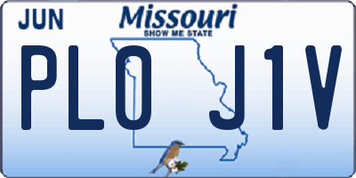 MO license plate PL0J1V