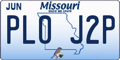MO license plate PL0J2P