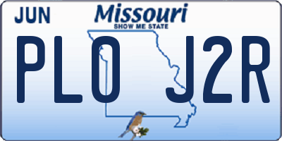 MO license plate PL0J2R