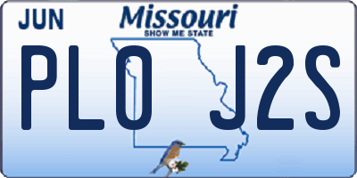MO license plate PL0J2S