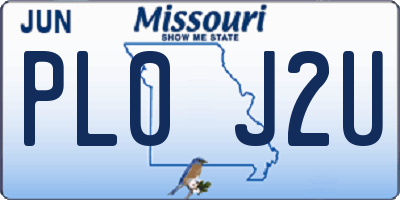 MO license plate PL0J2U