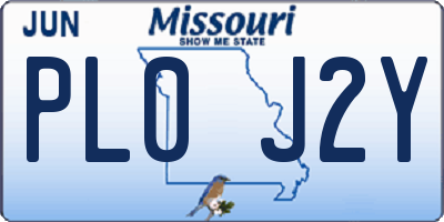 MO license plate PL0J2Y