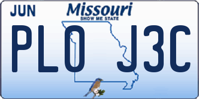 MO license plate PL0J3C