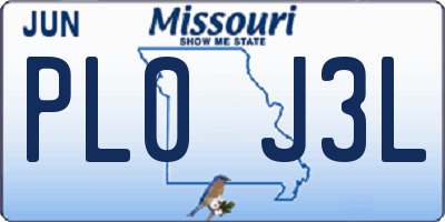 MO license plate PL0J3L