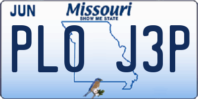 MO license plate PL0J3P