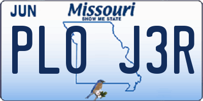 MO license plate PL0J3R