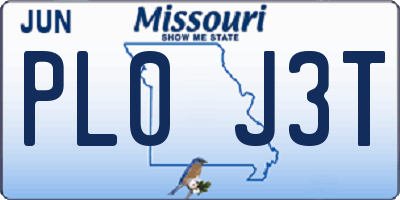 MO license plate PL0J3T