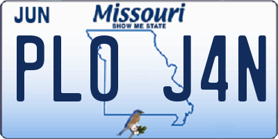 MO license plate PL0J4N