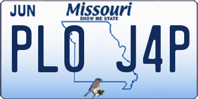 MO license plate PL0J4P