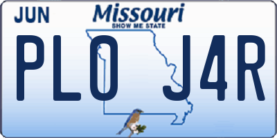 MO license plate PL0J4R