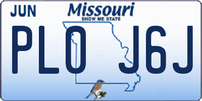 MO license plate PL0J6J