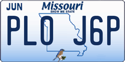 MO license plate PL0J6P