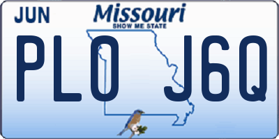 MO license plate PL0J6Q
