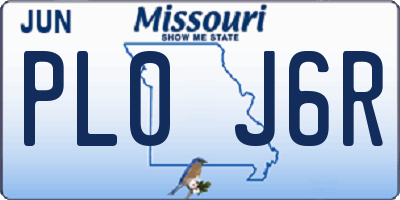 MO license plate PL0J6R
