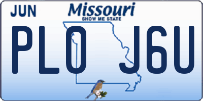 MO license plate PL0J6U