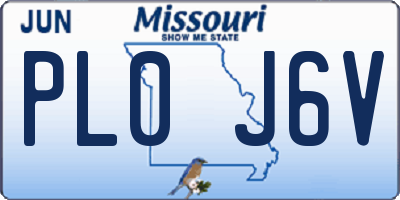 MO license plate PL0J6V