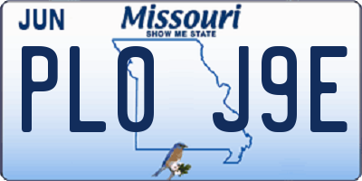 MO license plate PL0J9E