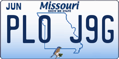 MO license plate PL0J9G