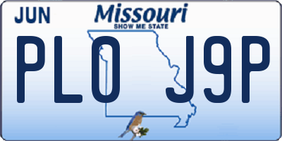 MO license plate PL0J9P