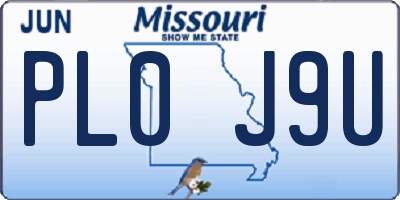 MO license plate PL0J9U