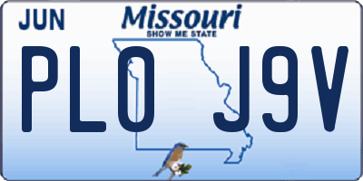 MO license plate PL0J9V