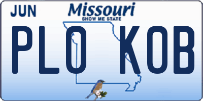 MO license plate PL0K0B