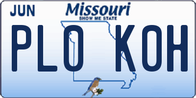 MO license plate PL0K0H