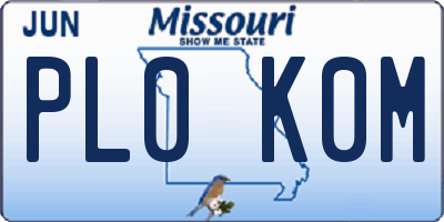 MO license plate PL0K0M
