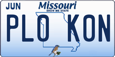MO license plate PL0K0N