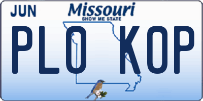 MO license plate PL0K0P