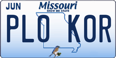 MO license plate PL0K0R