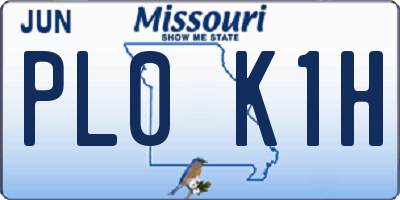 MO license plate PL0K1H