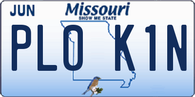 MO license plate PL0K1N