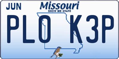 MO license plate PL0K3P