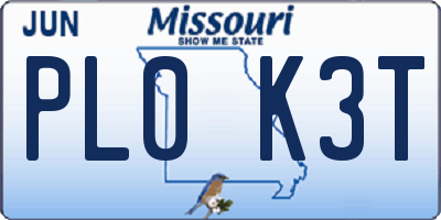 MO license plate PL0K3T