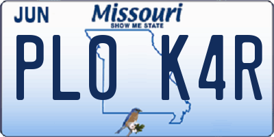 MO license plate PL0K4R
