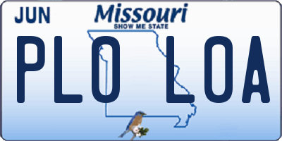 MO license plate PL0L0A