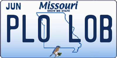 MO license plate PL0L0B