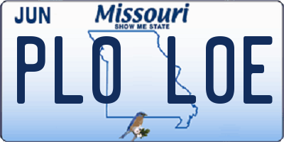 MO license plate PL0L0E