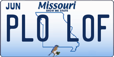 MO license plate PL0L0F