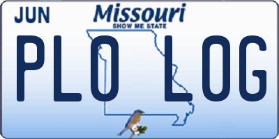 MO license plate PL0L0G