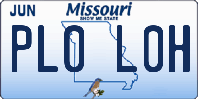 MO license plate PL0L0H