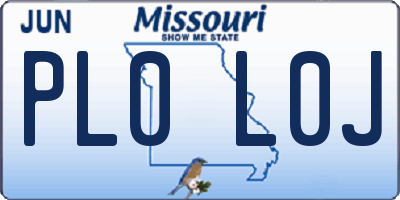 MO license plate PL0L0J