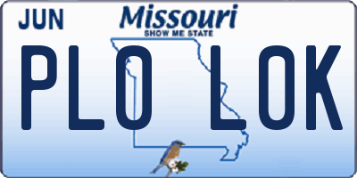MO license plate PL0L0K